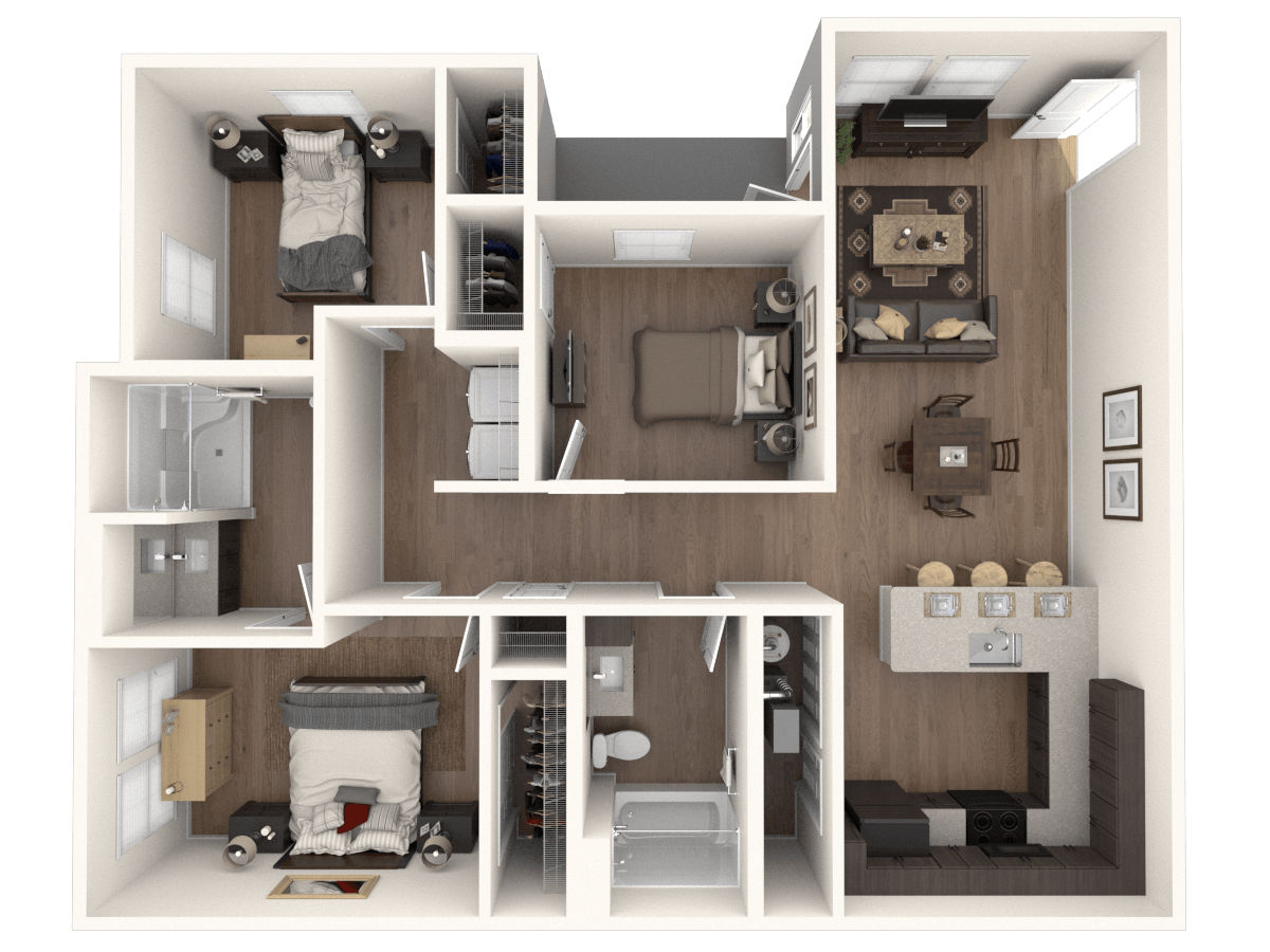 3 Bedroom floor plan